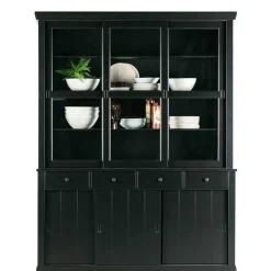 Wohnen 166x215x48 Buffetschrank in Schwarz Kiefer - Nariosca