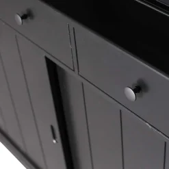 Wohnen 166x215x48 Buffetschrank in Schwarz Kiefer - Nariosca