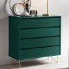 Wohnen 90x90x40 cm 4 Schubladen Kommode in Grün - Ricriava