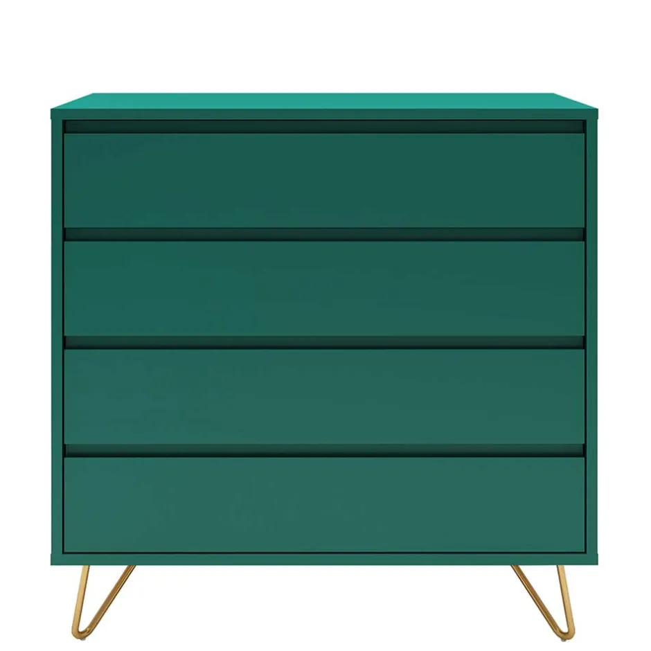 Wohnen 90x90x40 cm 4 Schubladen Kommode in Grün - Ricriava