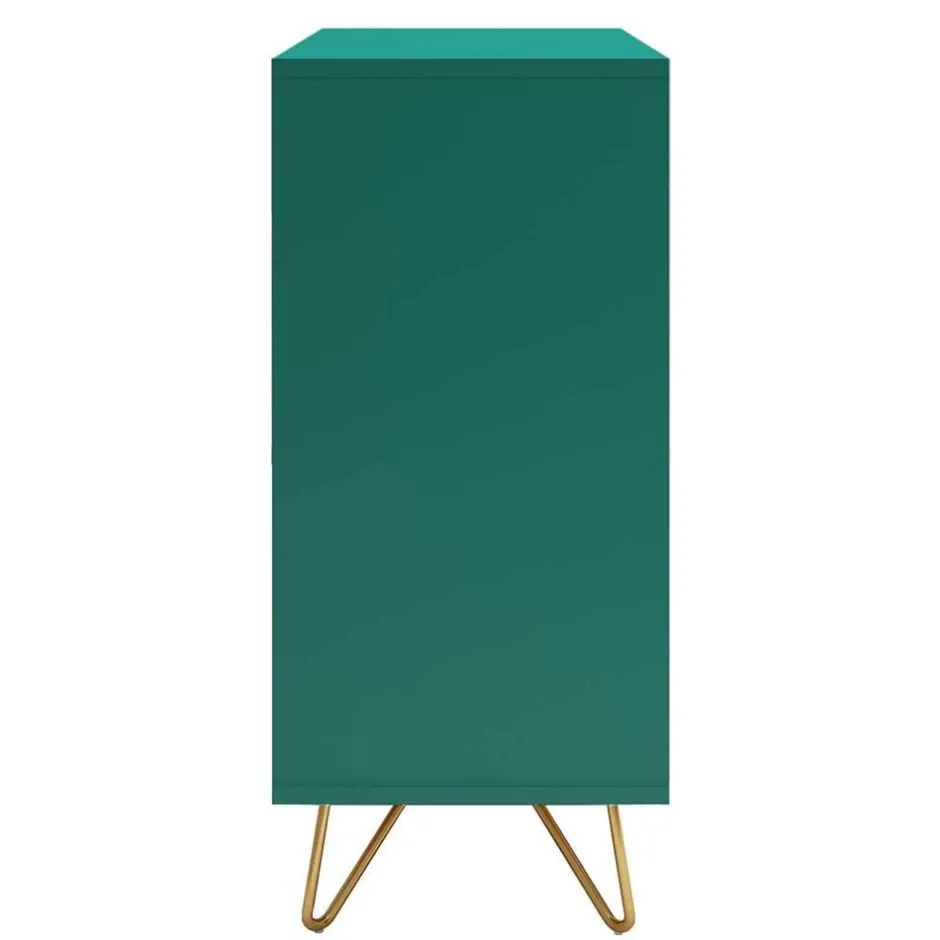 Wohnen 90x90x40 cm 4 Schubladen Kommode in Grün - Ricriava