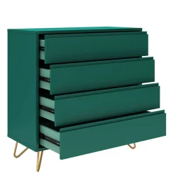 Wohnen 90x90x40 cm 4 Schubladen Kommode in Grün - Ricriava