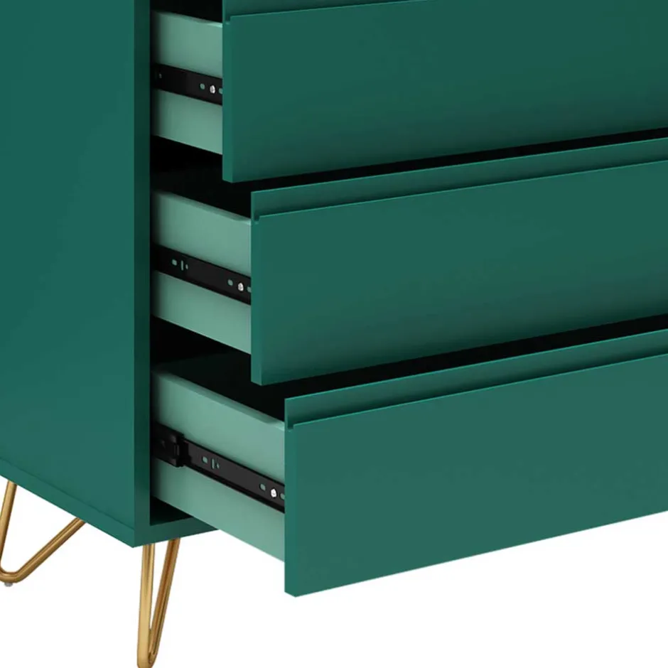 Wohnen 90x90x40 cm 4 Schubladen Kommode in Grün - Ricriava