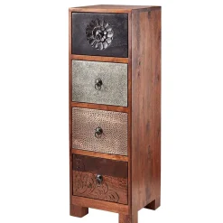 30x85x30 cm Akazie Hochkommode mit Schnitzerei - Welina^Wohnen Hot