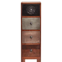 30x85x30 cm Akazie Hochkommode mit Schnitzerei - Welina^Wohnen Hot