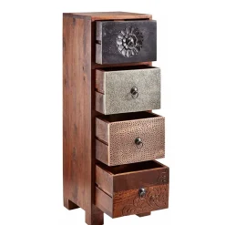 30x85x30 cm Akazie Hochkommode mit Schnitzerei - Welina^Wohnen Hot