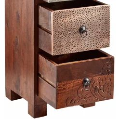 30x85x30 cm Akazie Hochkommode mit Schnitzerei - Welina^Wohnen Hot