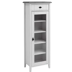 55x149x35 cm Badezimmer Vitrine in Weiß & Grau - Mirandesca^Wohnen