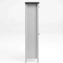 55x149x35 cm Badezimmer Vitrine in Weiß & Grau - Mirandesca^Wohnen