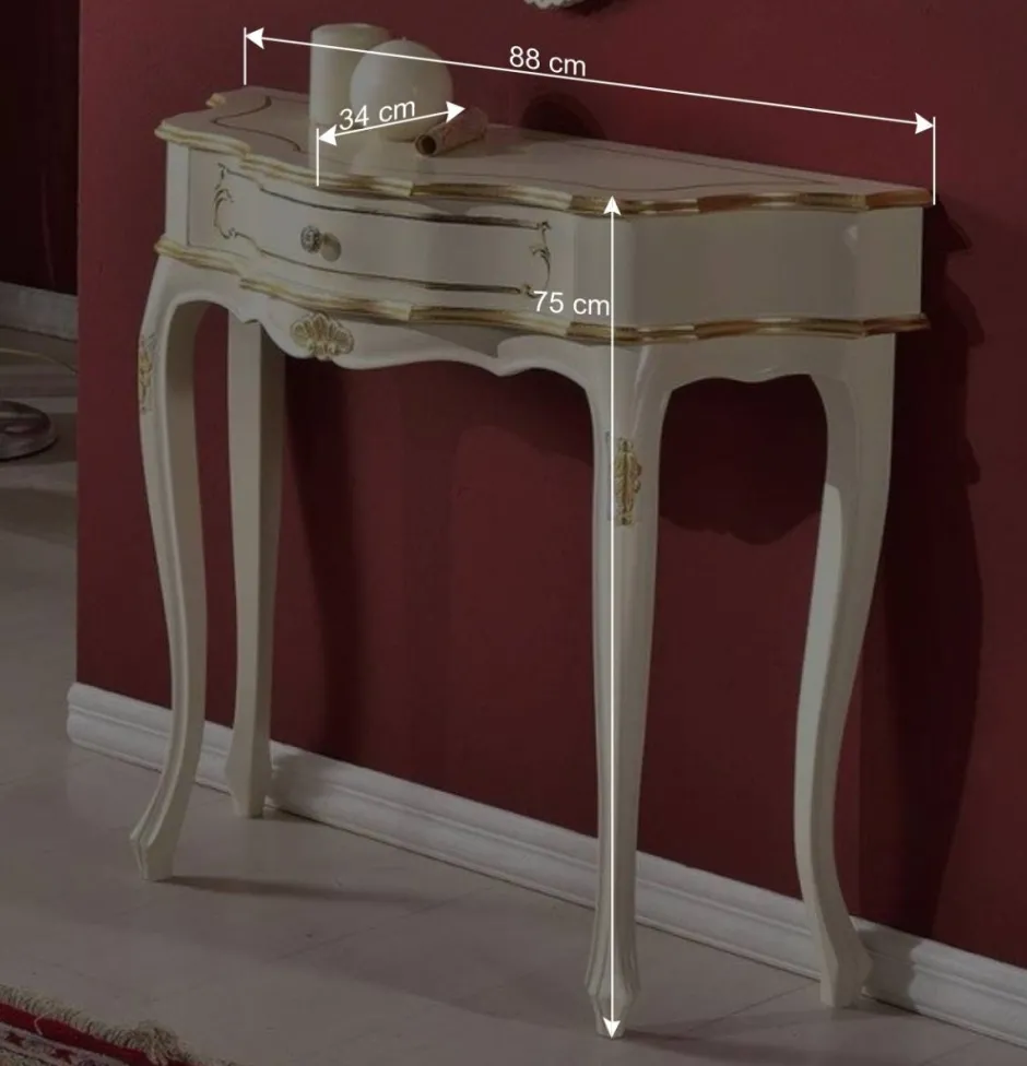 88x75x34 cm Barock Konsolentisch halbrund - Iviada^Wohnen Clearance