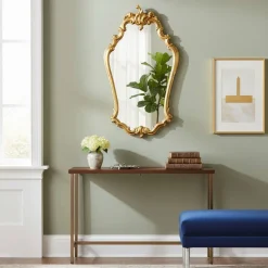 Wohnen 55x92x8 cm Barock Wandspiegel in Gold - Motiz