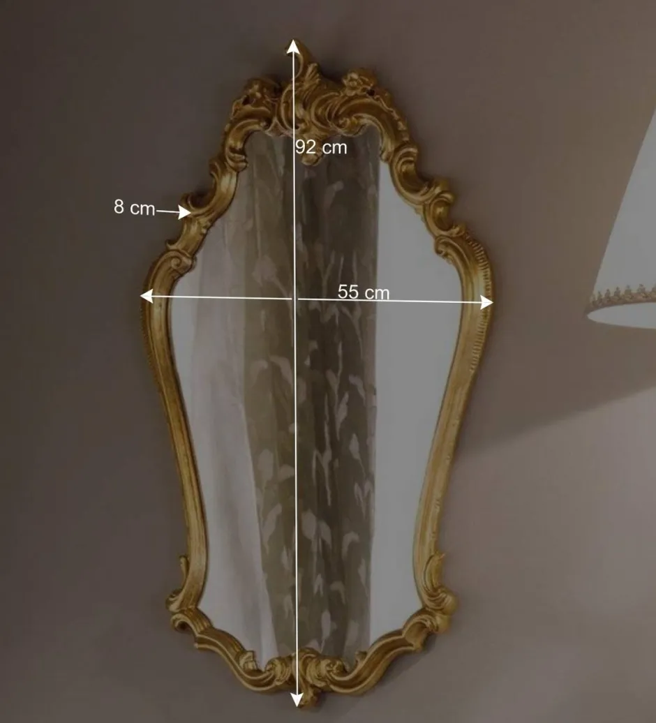Wohnen 55x92x8 cm Barock Wandspiegel in Gold - Motiz