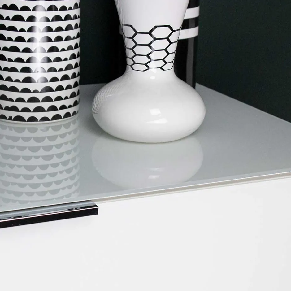 184x101x42 cm Design Sideboard mit Glas Beschichtung - Daven^Wohnen