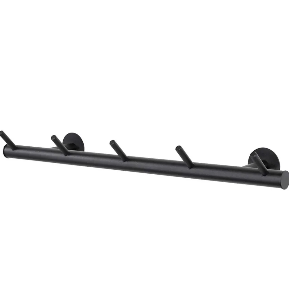 55x8x13 cm Garderobe aus Stahl in Schwarz - Yanathon^Wohnen Clearance