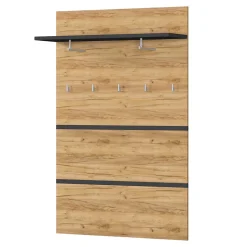 96x14x30 cm Garderobe Paneel in Wildeiche & Grau - Orsecca^Wohnen Best