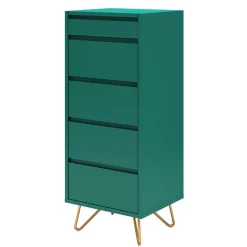 45x110x40 cm Grüne Hochkommode mit Spiegel - Ricriava^Wohnen Clearance