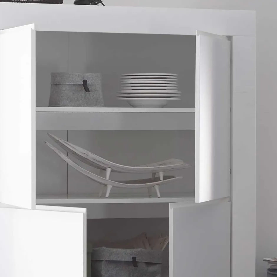 110x140x42 cm Highboard in Weiß lackiert - Mikes^Wohnen New