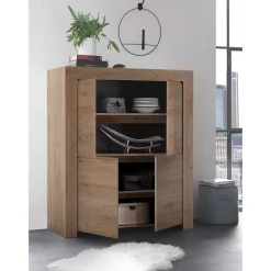 Wohnen 110x140x42 cm Highboard 4-türig - Karika