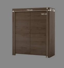 Wohnen 110x140x42 cm Highboard 4-türig - Karika