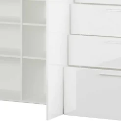 Wohnen 186x107x40 cm Hochglanz Sideboard in Weiß - Alida