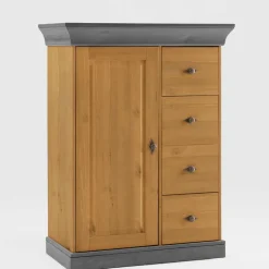 Wohnen 88x117x45 cm Hochkommode mit vier Schubladen - Eshelas