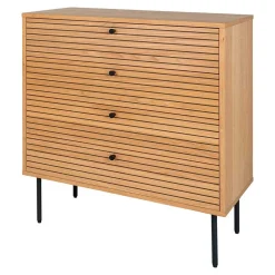 Wohnen 80x85x40 cm Kommode in Eiche Natur Furnier - Virona