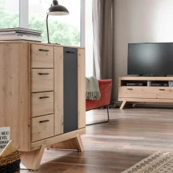 89x103x44 cm Kommode in Holzdekor Eiche - Larinca^Wohnen Sale