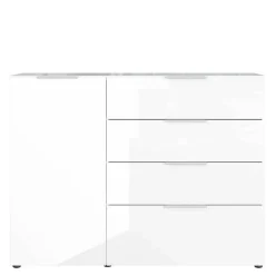 134x101x42 cm Kommode in Weiß mit Glas - Rufu^Wohnen Online