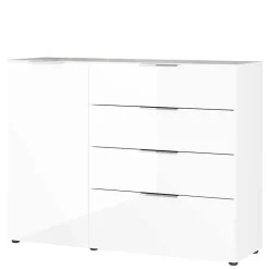 134x101x42 cm Kommode in Weiß mit Glas - Rufu^Wohnen Online