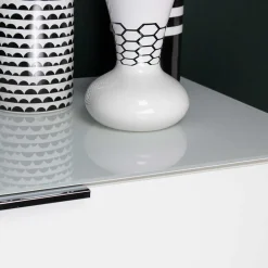 134x101x42 cm Kommode in Weiß mit Glas - Rufu^Wohnen Online