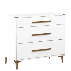 91x81x46 cm Kommode in Weiß und Messing - Onan^Wohnen Discount