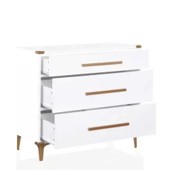 91x81x46 cm Kommode in Weiß und Messing - Onan^Wohnen Discount