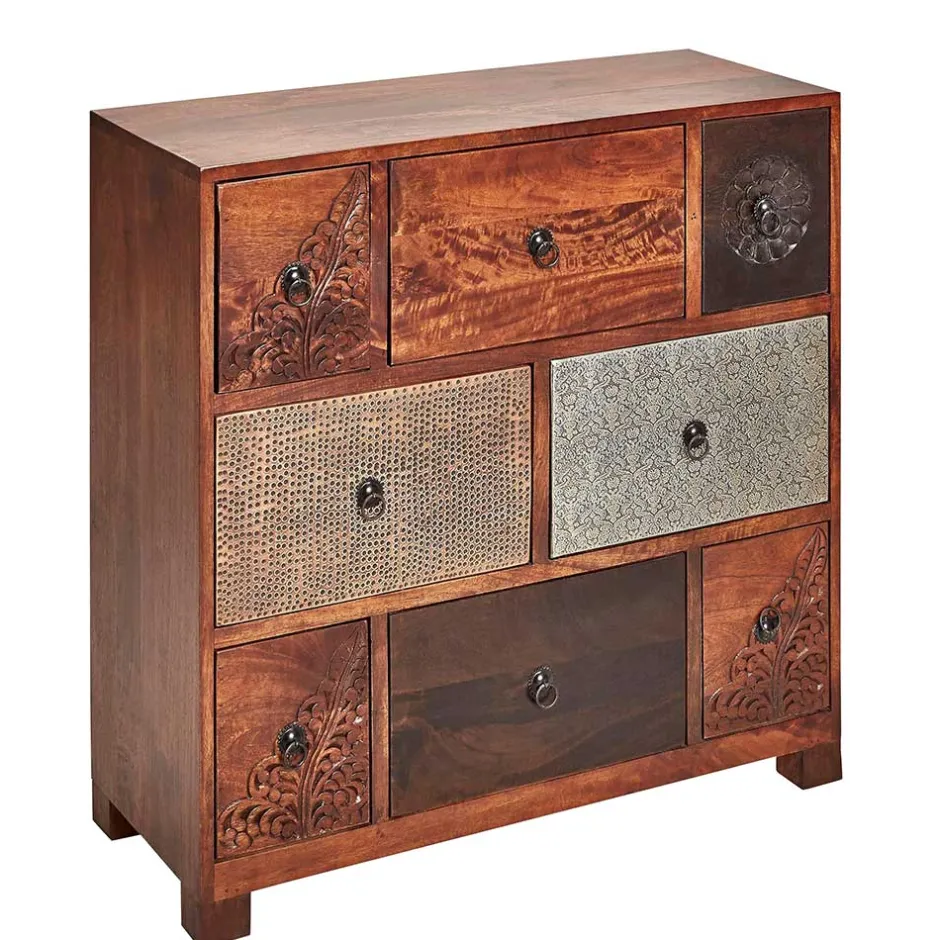 Wohnen 85x85x35 cm Kommode mit acht Schubladen - Welina