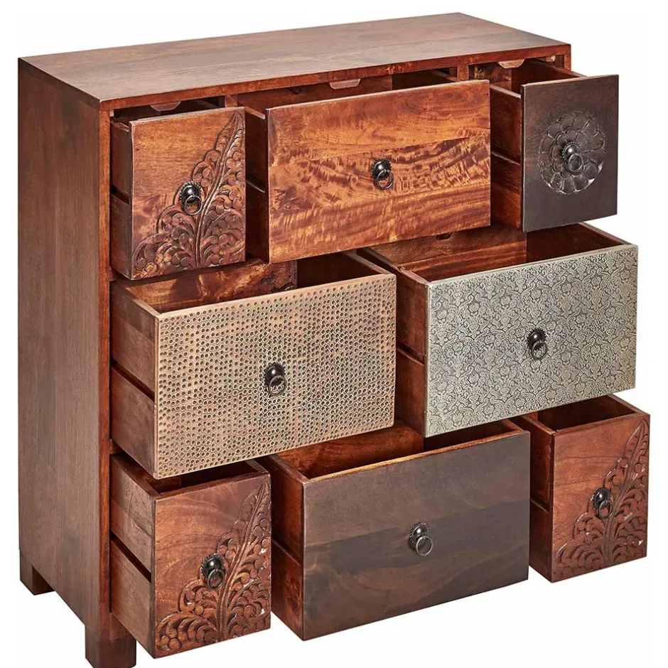 Wohnen 85x85x35 cm Kommode mit acht Schubladen - Welina