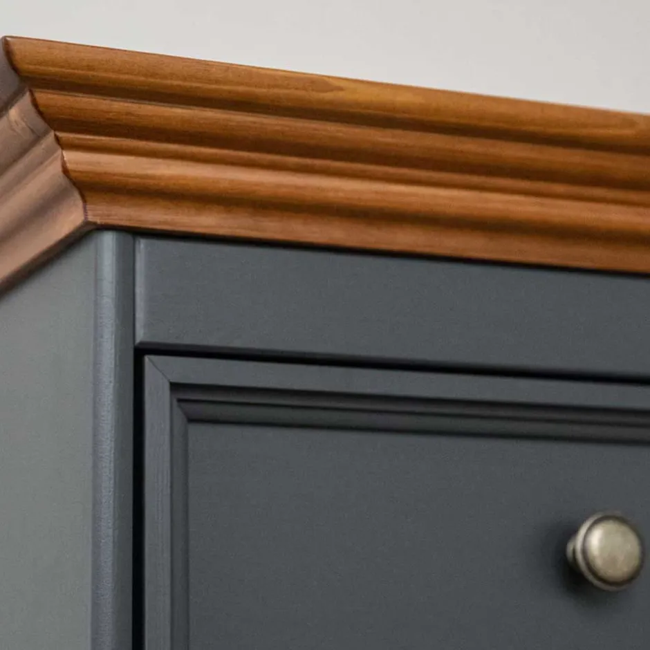 112x88x45 cm Landhaus Kommode in Grau & Eiche - Witenga^Wohnen Hot