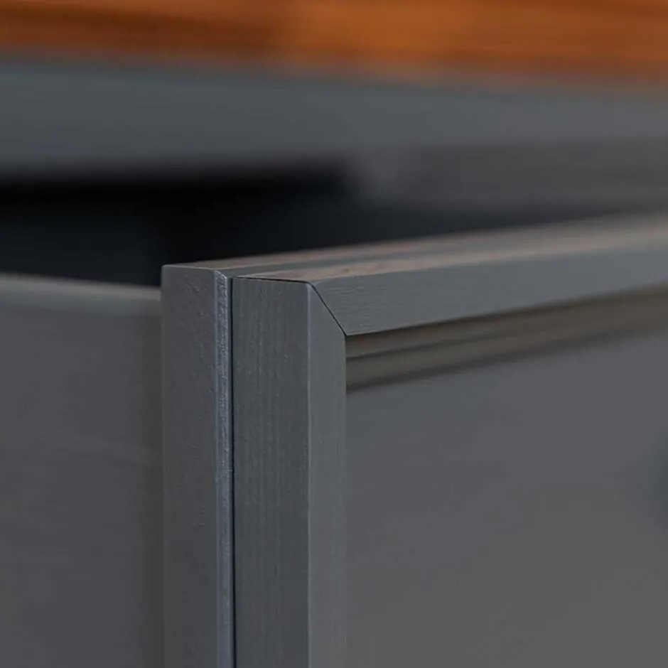 112x88x45 cm Landhaus Kommode in Grau & Eiche - Witenga^Wohnen Hot