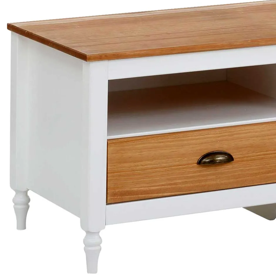 Wohnen 160x45x45 cm Landhaus TV Board mit Metallgriffen - Xasimir