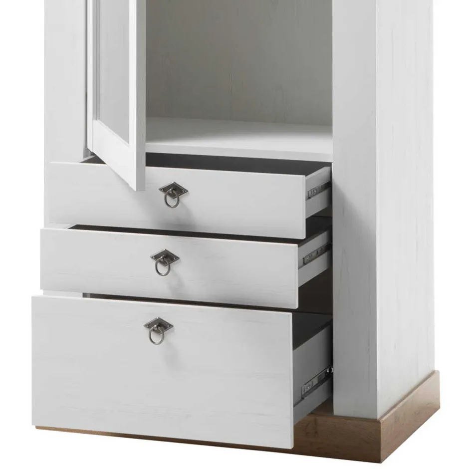 82x204x44 cm Landhaus Vitrine mit Glastür - Diatara^Wohnen Best