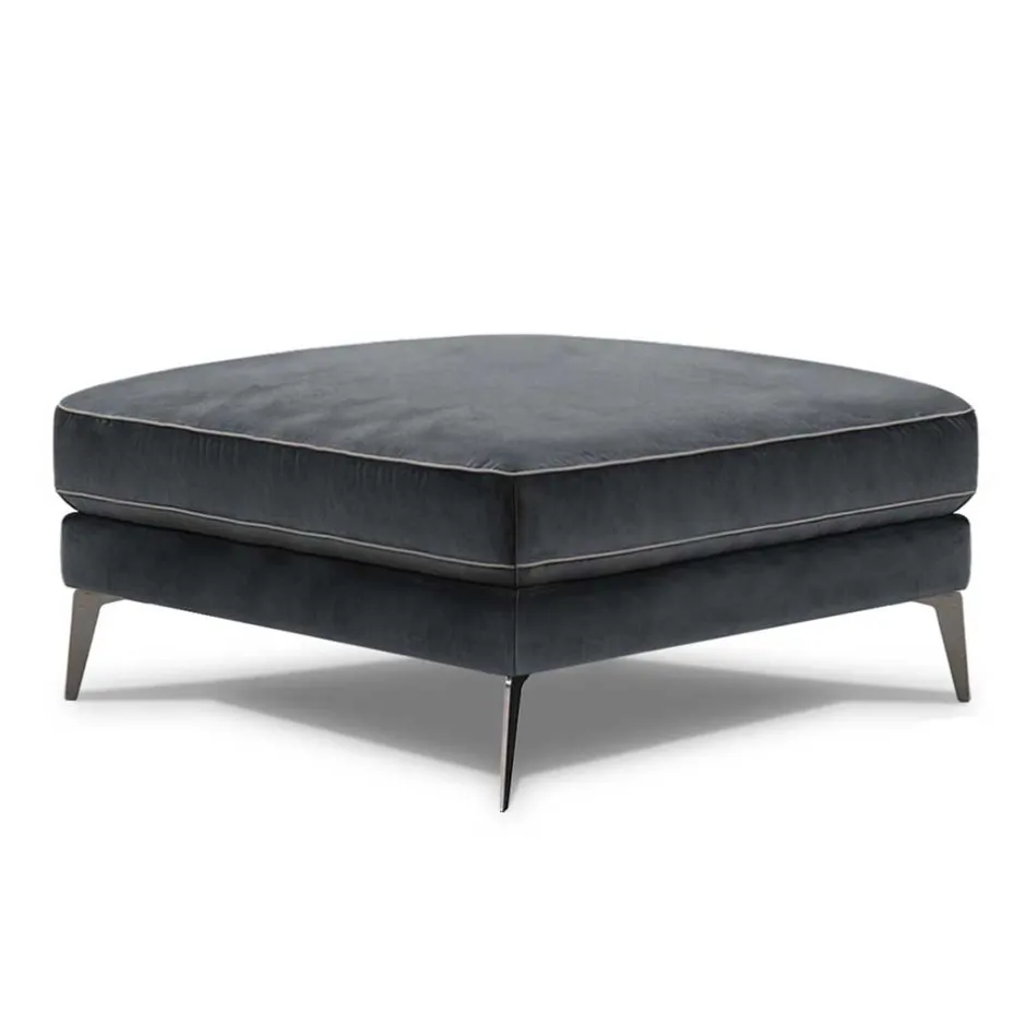 84x49x84 cm Polsterhocker in Anthrazit Samt - Temir^Wohnen Online