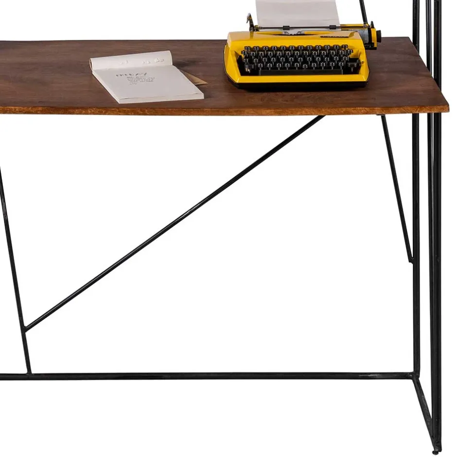 120x202x60 cm Regal mit Schreibtisch im Loft Style - Offia^Wohnen