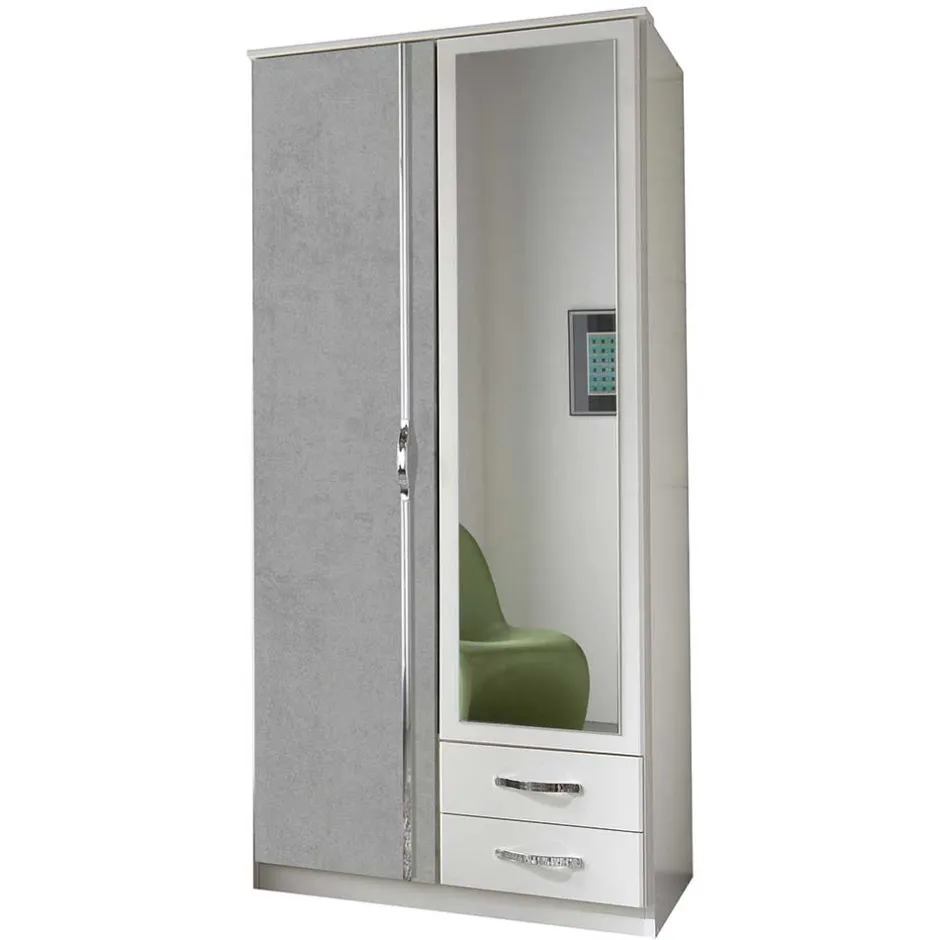 Wohnen 91x199x58 cm Schlafzimmerschrank in Weiß - Hotti