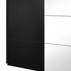 Wohnen 200x210x61 cm Schwarzer Kleiderschrank mit Schiebetüren - Dinamaro