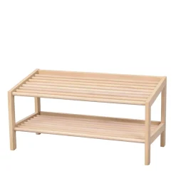 Wohnen 80x40x37 cm Skandi Schuhregal mit zwei Ablagen - Pluta