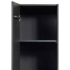 Wohnen 44x188x35 cm 1-türiger Schrank in Schwarz lackiert - Riley
