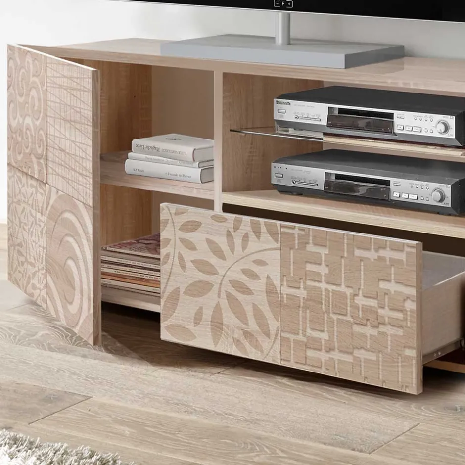 121x57x42 cm TV Board in Dekor Eiche Sonoma - Bielvas^Wohnen New