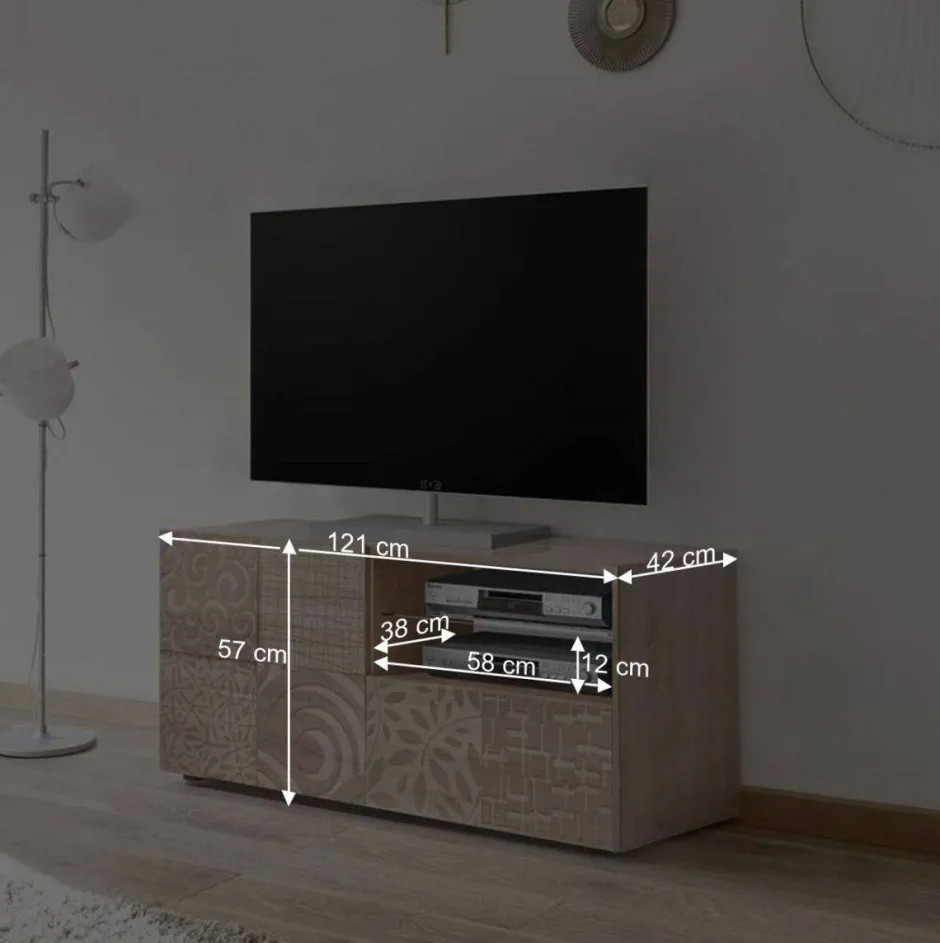 121x57x42 cm TV Board in Dekor Eiche Sonoma - Bielvas^Wohnen New