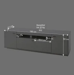 195x60x51 cm TV Board Unterschrank in Weiß - Hazime^Wohnen Sale