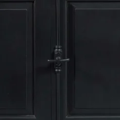 Wohnen 130x230x47 cm Vintage Vitrine Schrank in Schwarz - Niovan