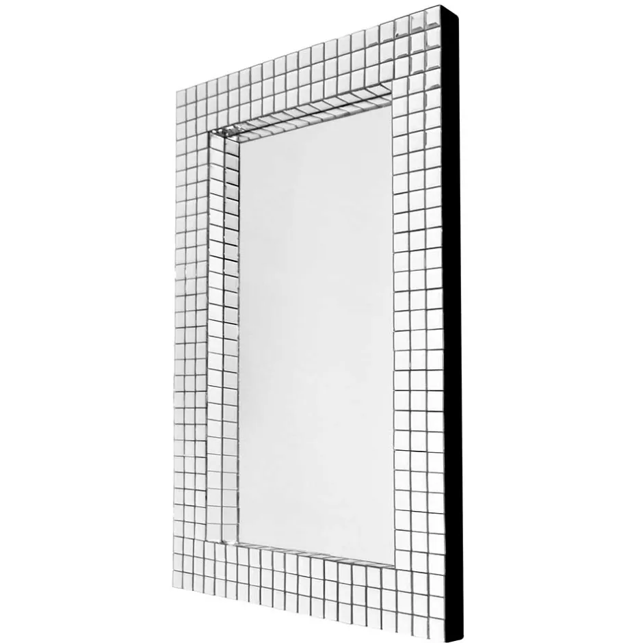 60x90x4 cm Wandspiegel mit Mosaik Rahmen - Solu^Wohnen Outlet