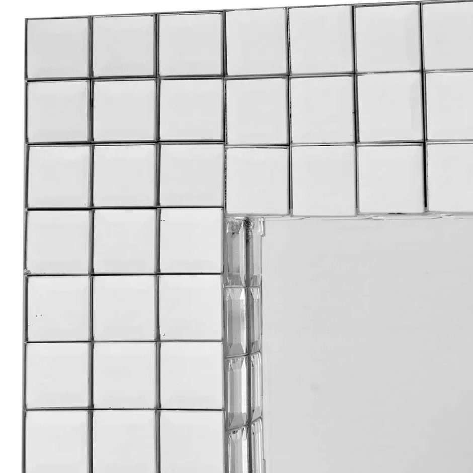 60x90x4 cm Wandspiegel mit Mosaik Rahmen - Solu^Wohnen Outlet